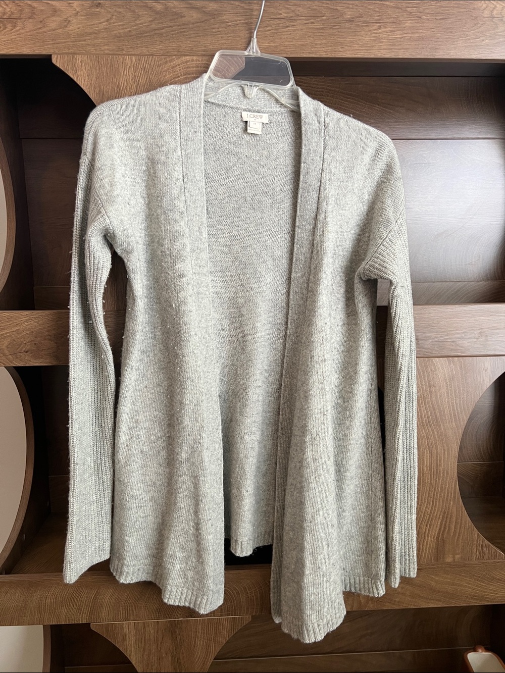 J.Crew Factory Women's Gray Open-Front Knit Cardigan Sweater